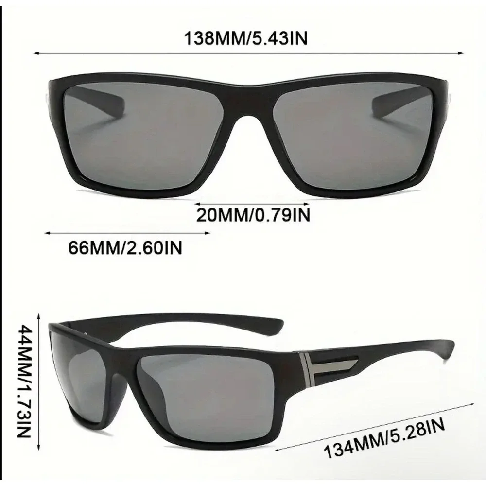 Sport Polarized Sunglasses Dark Black Lens Cycling‎ Running Mens Outdoor Shield